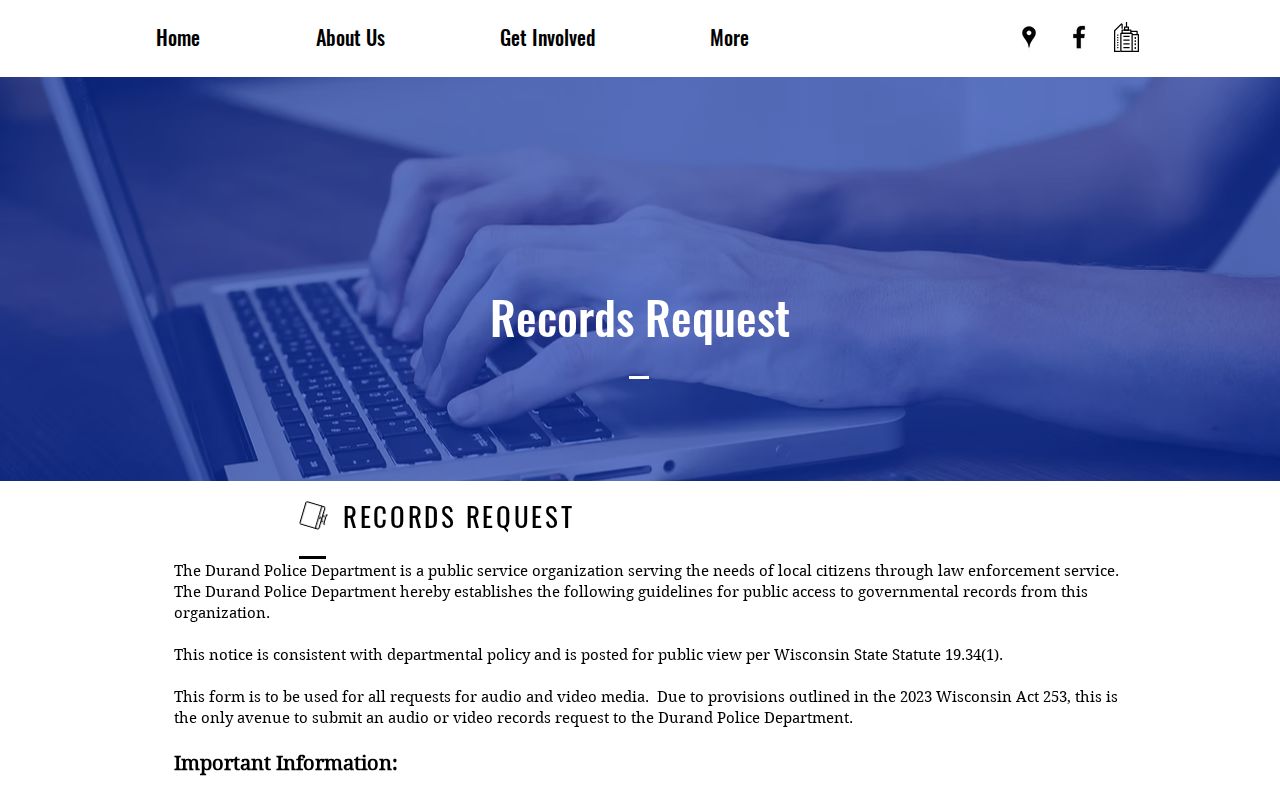 Durand Police records request for Pepin County arrest records