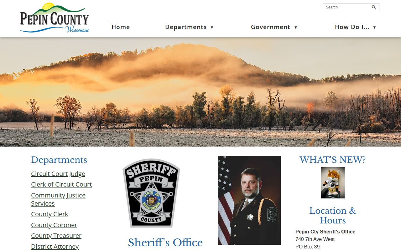 Pepin County booking record and Sheriff custody source