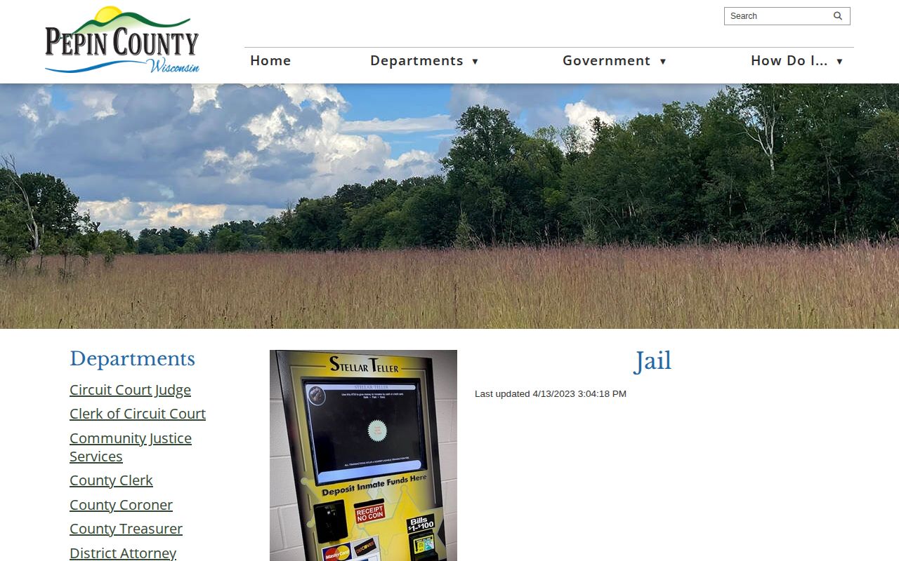 Pepin County jail roster and booking record source