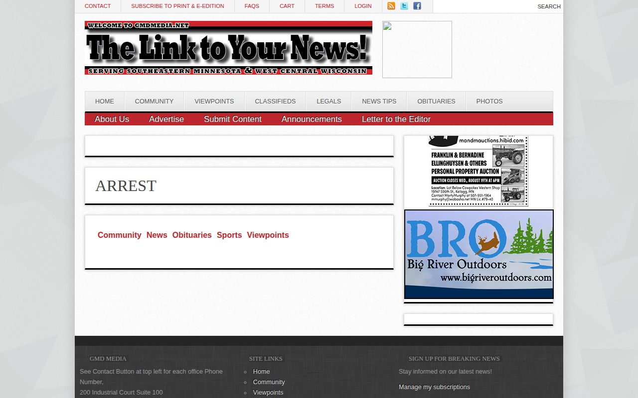 Pepin County crime-news arrest-tag reporting view
